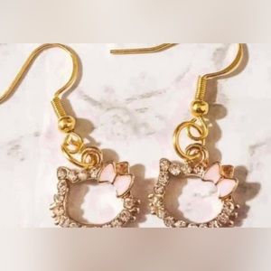 Hello Kitty Rhinestone Dangle Earrings